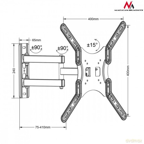 Uchwyt do TV MC-759 13-60 cali 30 kg Czarny