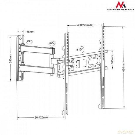 Uchwyt do TV MC-761 26-60 cali 35 kg czarny