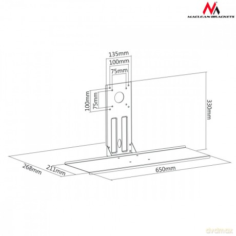 Uchwyt na klawiaturę MC-756 VESA 75x75, 100x100 - dodatek do uchwytów monitora