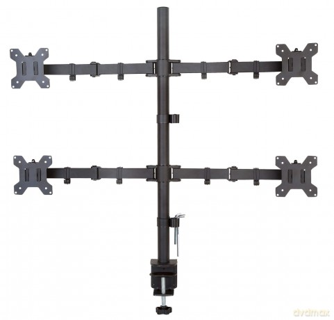 Uchwyt nabiurkowy na 4 monitory 13-27cali 4x10kg, czarny