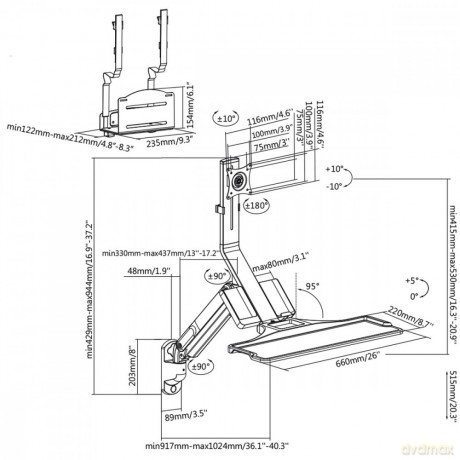 Uchwyt Scienny Monitora Klawiatury i CPU MC-838