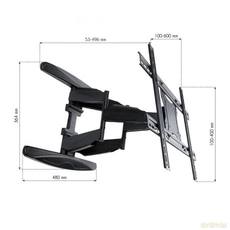 Uchwyt ścienny do TV LCD/LED 40-80cali 50kg VESA pełna regulacja czarny