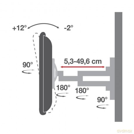 Uchwyt ścienny do TV LCD/LED 40-80cali 50kg VESA pełna regulacja czarny