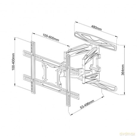 Uchwyt ścienny do TV LCD/LED 40-80cali 50kg VESA pełna regulacja czarny