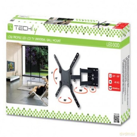 Uchwyt ścienny LCD/LED 23-55cali podwójne ramię, 45kg, czarny