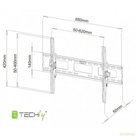 Uchwyt ścienny LCD/LED 40-65cali 60kg czarny
