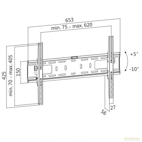 Uchwyt ścienny LCD/LED VESA, 37-70', max. 50kg