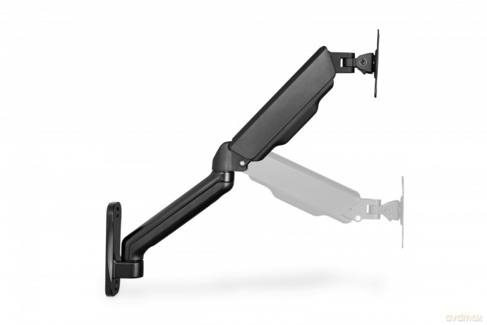 Uchwyt ścienny pojedynczy, 1xLCD, max. 32", max. obciążenie 9kg, ze sprężyną gazową, obrotowy