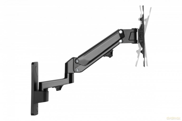 Uchwyt ścienny pojedynczy, 1xLCD, max. 43", max. obciążenie 23kg, ze sprężyną gazową, obrotowy
