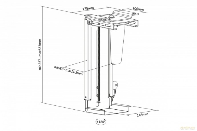 Uniwersalny uchwyt do montażu PC pod biurkiem z mechanizmem Easy-Locking