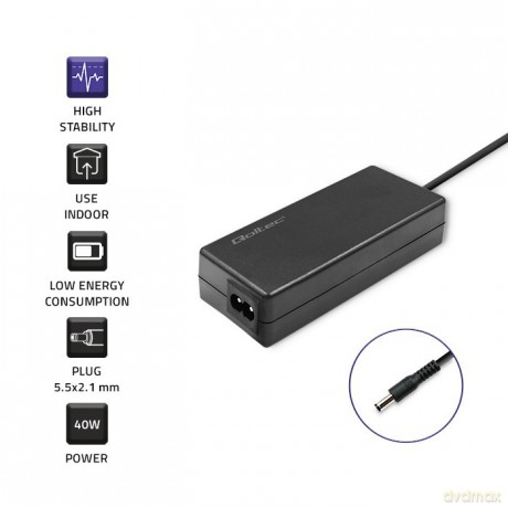Zasilacz 40W | 12V | 3.33A | 5.52.1 | + kabel zasilający