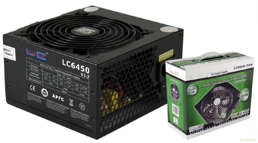 ZASILACZ 450W LC6450 V2.2 80 PLUS 120mm 4x SATA 2x PATA 1x PCIe Active PFC Black