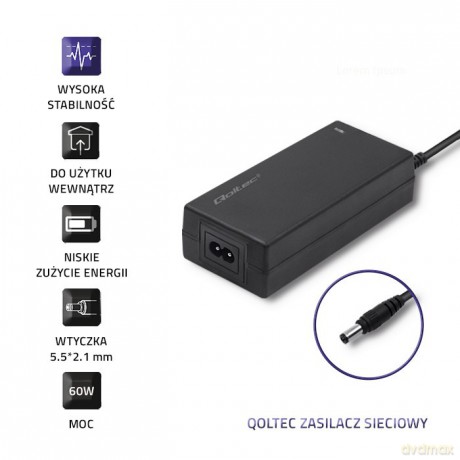 Zasilacz desktopowy 60W | 12V | 5A | 5.52.1 |+kabel zasilajcy