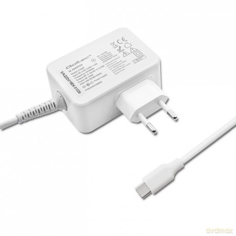 Zasilacz sieciowy 65W | 5-20.3V | 2-3.25A | USB typ C | PD | Biały