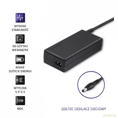 Zasilacz sieciowy 72W | 12V | 6A | 5.52.5