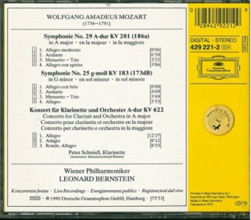 Schmidl Wp Bernstein: Mozart:Syms 29a+25+Clar Cto [CD]