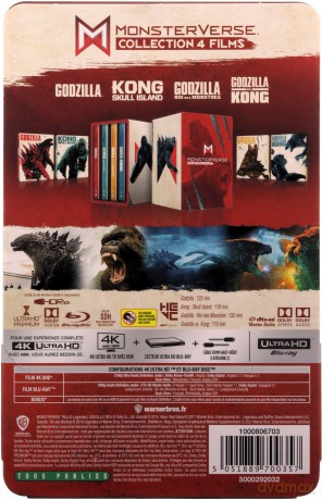 MonsterVerse: Godzilla vs. Kong / Godzilla II: Król potworów / Kong: Wyspa Czaszki / Godzilla (steelbook) [4xBlu-Ray 4K]+[4xBlu-Ray]