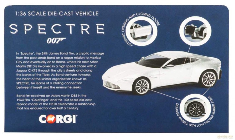 007 James Bond Aston Martin DB10 - 'Spectre' Die Cast 1:36 Scale