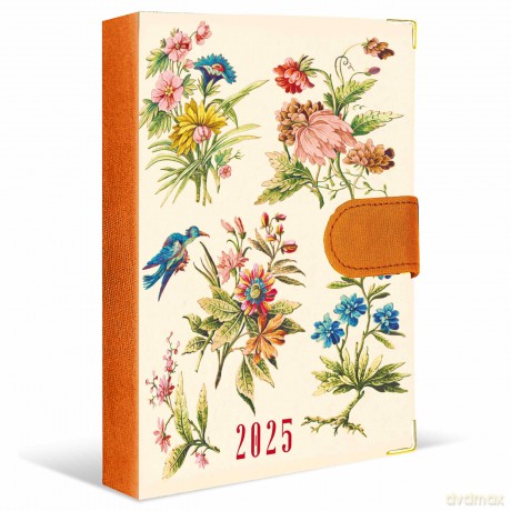 Kalendarz 2025 natura dzienny okładka kwiatki kremowa [KALENDARZ]
