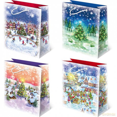 Torebki prezentowe BN T-10L S-46 Christmas Night 10 sztuk