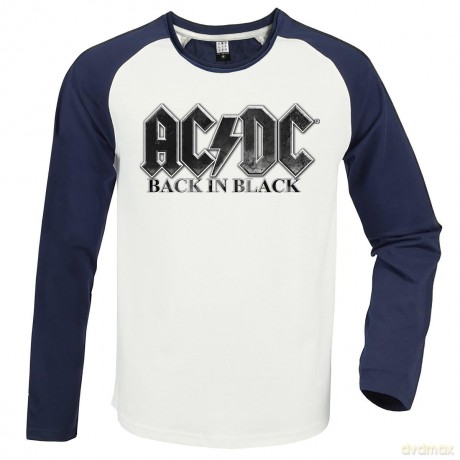 AC/DC: Back In Black Vintage White / Charcoal Xx Large Baseball Jersey