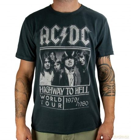 AC/DC: Highway To Hell Poster Amplified Vintage Charcoal X Large T Shirt