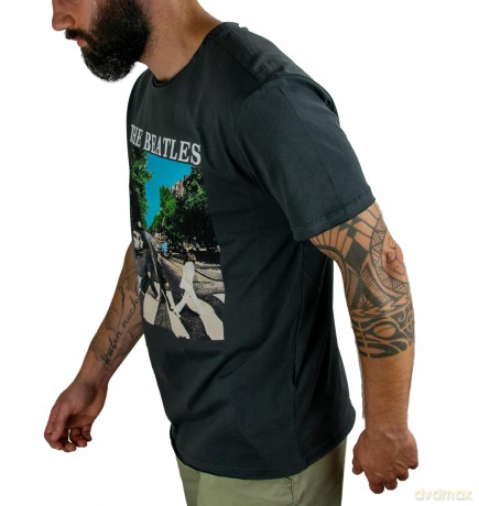 The Beatles: Abbey Road Amplified Vintage Charcoal Small T Shirt
