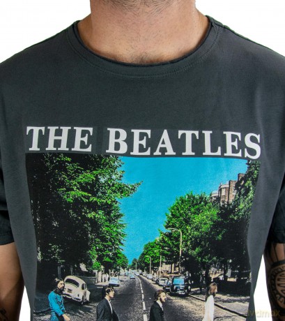 The Beatles: Abbey Road Amplified Vintage Charcoal X Large T Shirt