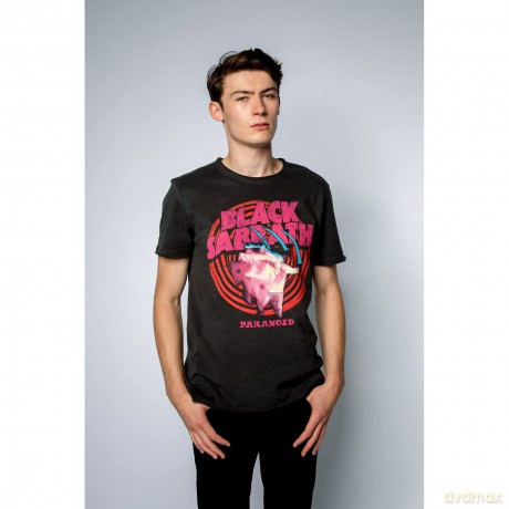 Black Sabbath: Paranoid Amplified Vintage Charcoal Medium T Shirt