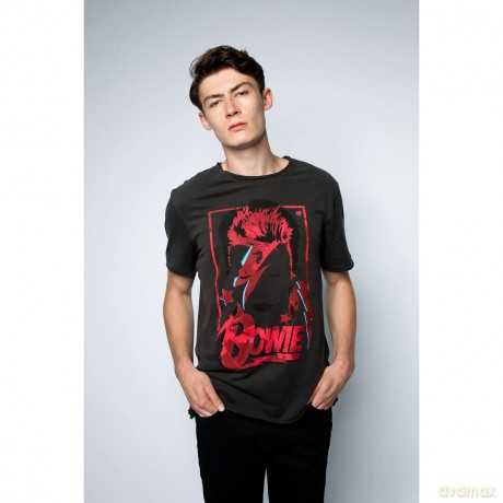 David Bowie: Aladdin Sane Amplified Vintage Charcoal X Large T Shirt