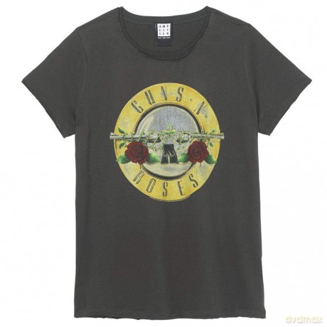 Guns N' Roses: Guns N Roses Drum Amplified Vintage Charcoal Large Ladies T Shirt