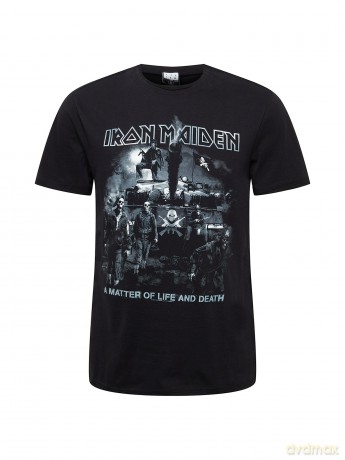 Iron Maiden: Life Or Death Amplified Vintage Black Small T-Shirt