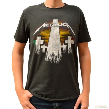 Metallica: Master Of Puppets Revamp Amplified Vintage Charcoal Small T Shirt