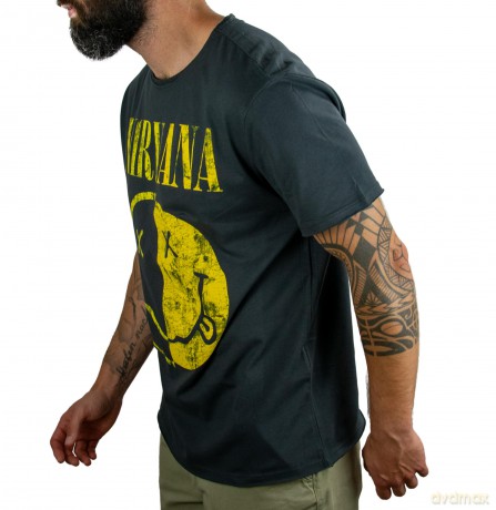 Nirvana: Spiced Smiley Amplified Vintage Charcoal Medium T Shirt