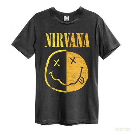 Nirvana: Spiced Smiley Amplified Vintage Charcoal Xx Large T Shirt