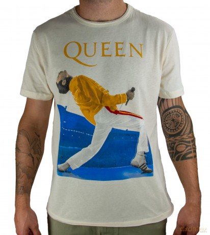 Queen: Freddie Triangle Amplified Vintage White Medium T Shirt