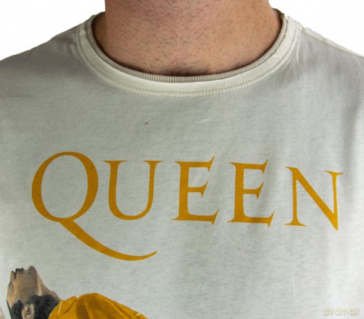 Queen: Freddie Triangle Amplified Vintage White Small T Shirt