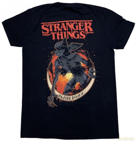 Stranger Things: Demogorgon Upside Down (Front & Back Print) T Shirt (Large)