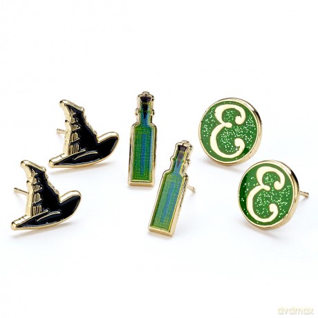 Wicked: Hat. Potion And E Logo Stud Earring Set