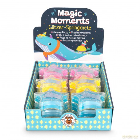 Brokatowa skacząca plastelina gwiazdka 15g Magic Moments 1 szt.mix