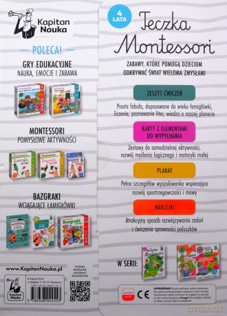 Teczka Montessori. 4 lata. Kapitan Nauka. Montessori - Zuzanna Osuchowska [KSIĄŻKA]