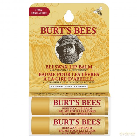 Pomadka do ust pielegnująca 2 szt. Burt's Bees - UNI BEESWAX LIP BALM TUBE BLISTER TWIN PACK
