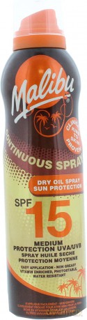 Malibu - Continuous Dry Oil Sun Spray SPF 15 175 ml