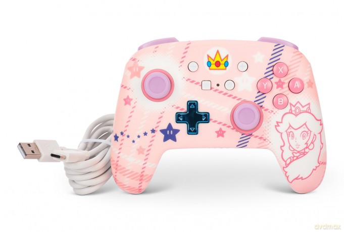PowerA Enhanced Wireless Controller for Nintendo Switch Princess Peach Plaid