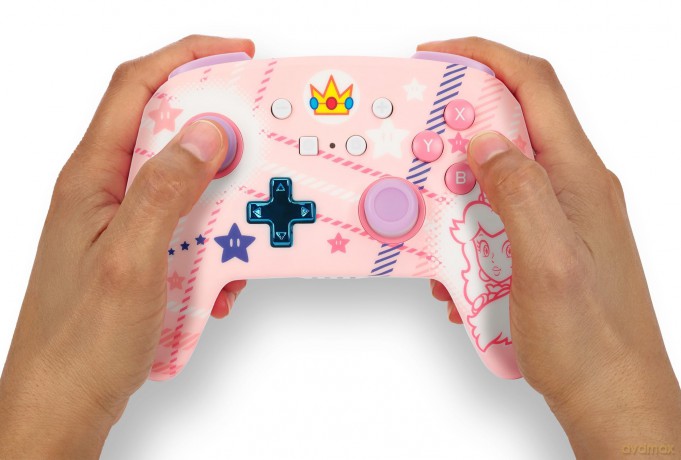 PowerA Enhanced Wireless Controller for Nintendo Switch Princess Peach Plaid