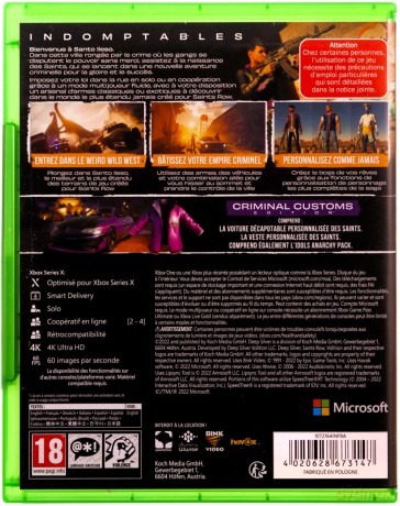 Saints Row (Criminal Customs Edition) (FR/Multi in Game) [GRA XBOX SERIES X]