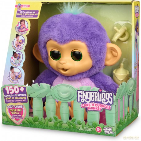 Fingerlings - Care n Cuddles Monkey Purple (3191)