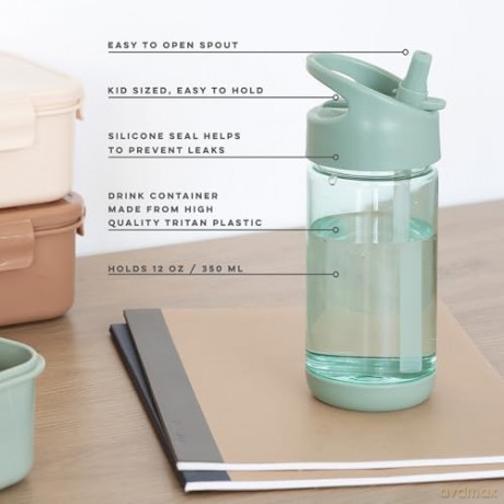 3 Sprouts - Drinking Bottle - Green - 0.35L