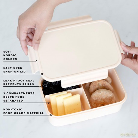 3 Sprouts - Lunchbox - Sand - 22x14x6.5cm