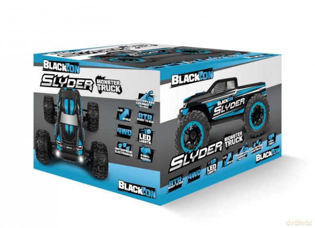 BLACKZON - Slyder MT 1/16 4WD Electric Monster Truck - Blue (540104)